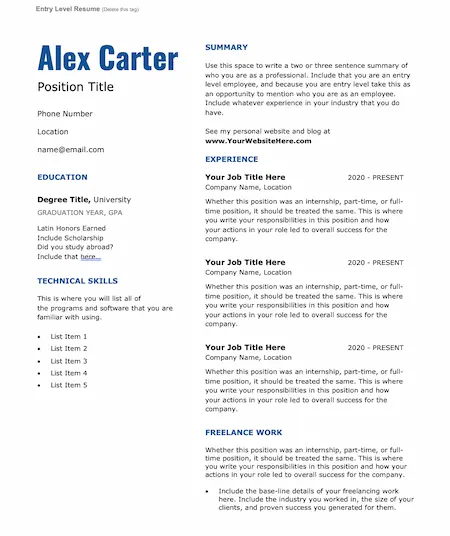 ATS resume template Word free download PDF