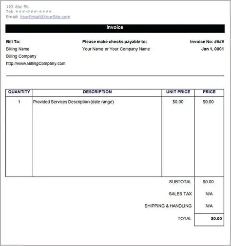 Beginner Friendly Invoice