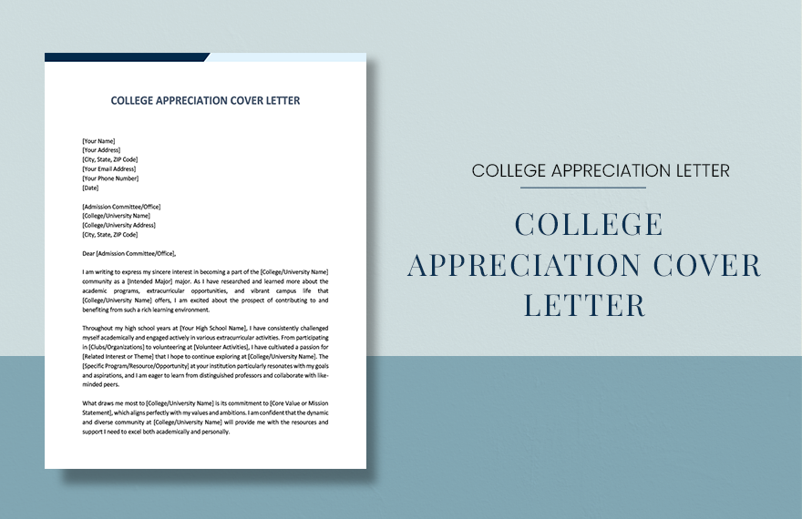 Cover Letter Template For College Application