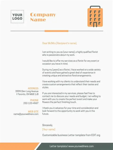 Editable Letter Template Options Editable Letter Template Options
