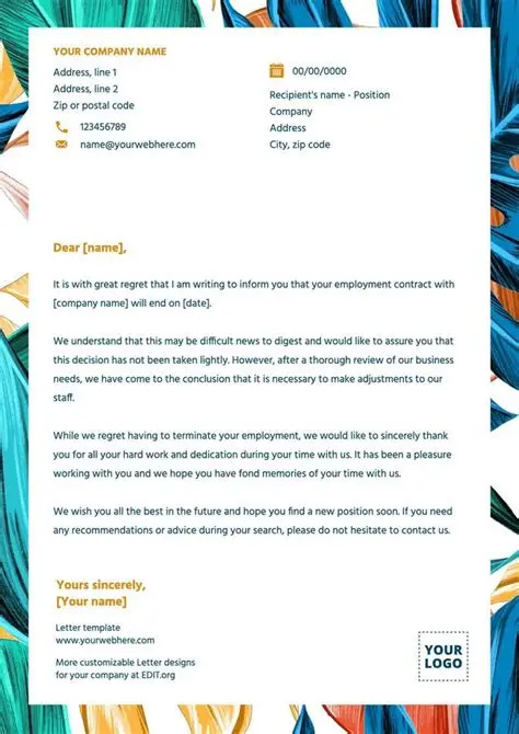 Editable Letter Template Options Editable Letter Template Options
