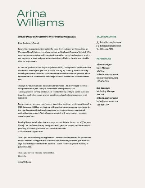 Entry level one page ats resume template pdf