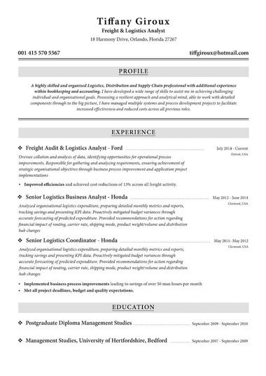 Example data analyst CV Example data analyst CV