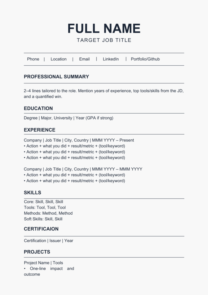 Free AI ATS resume builder