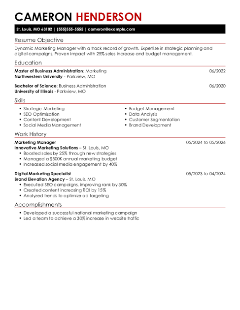 Marketing Manager resume sample PDF Marketing Manager resume sample PDF