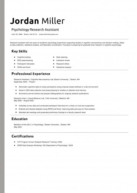 Psychologist CV template free download Psychologist CV template free download