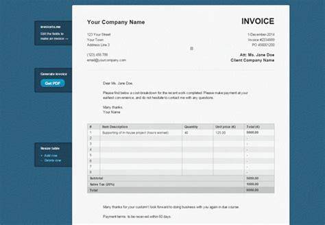 Quick Invoice Template Generators