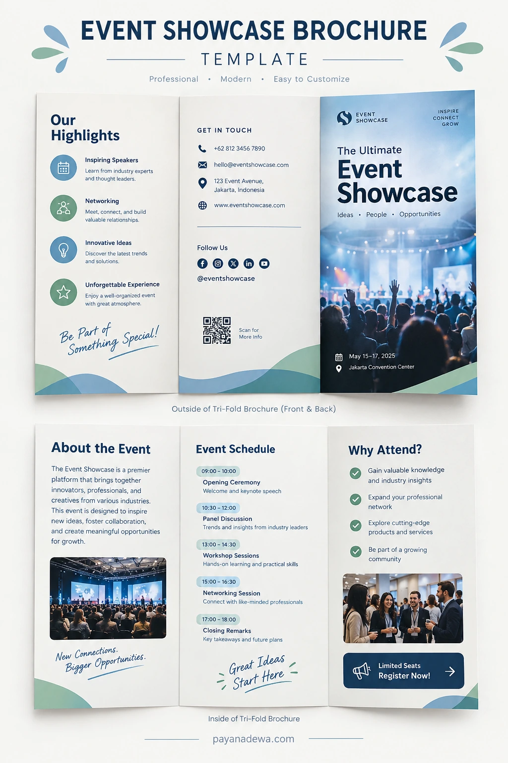 Event Showcase Brochure Template for professional event marketing and promotion