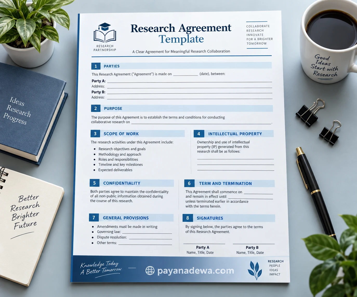 Research Agreement Template Research Agreement Template for research collaboration and project planning