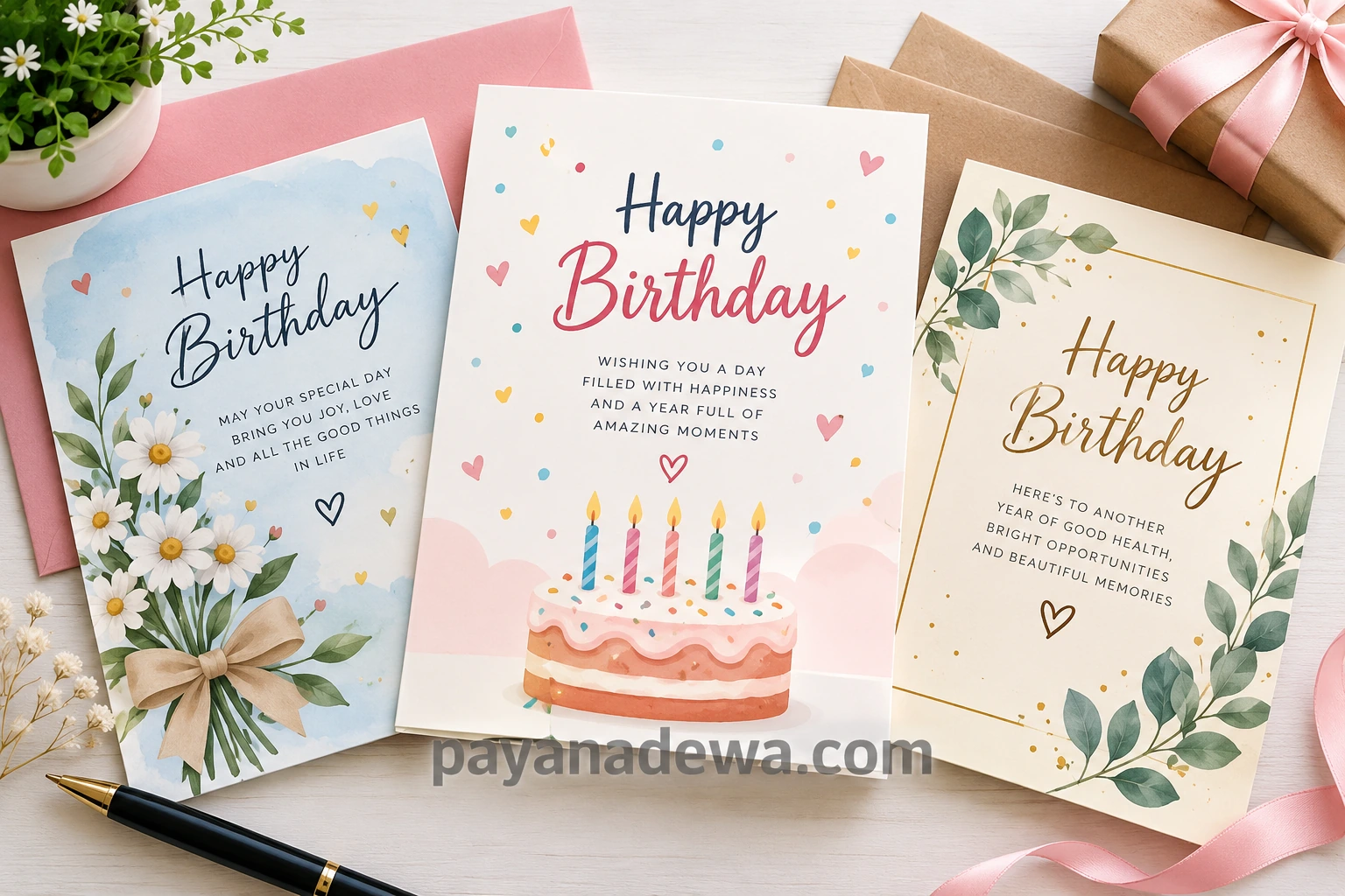 Birthday Greeting Card Template with colorful printable birthday card designs