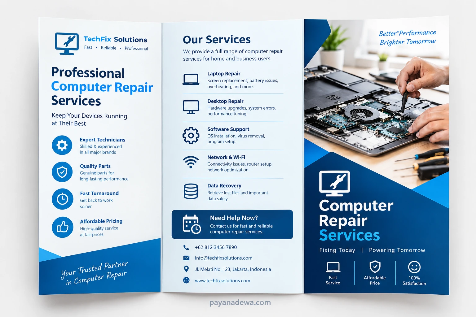 Computer Repair Brochure Template Computer Repair Brochure Template for professional computer repair services