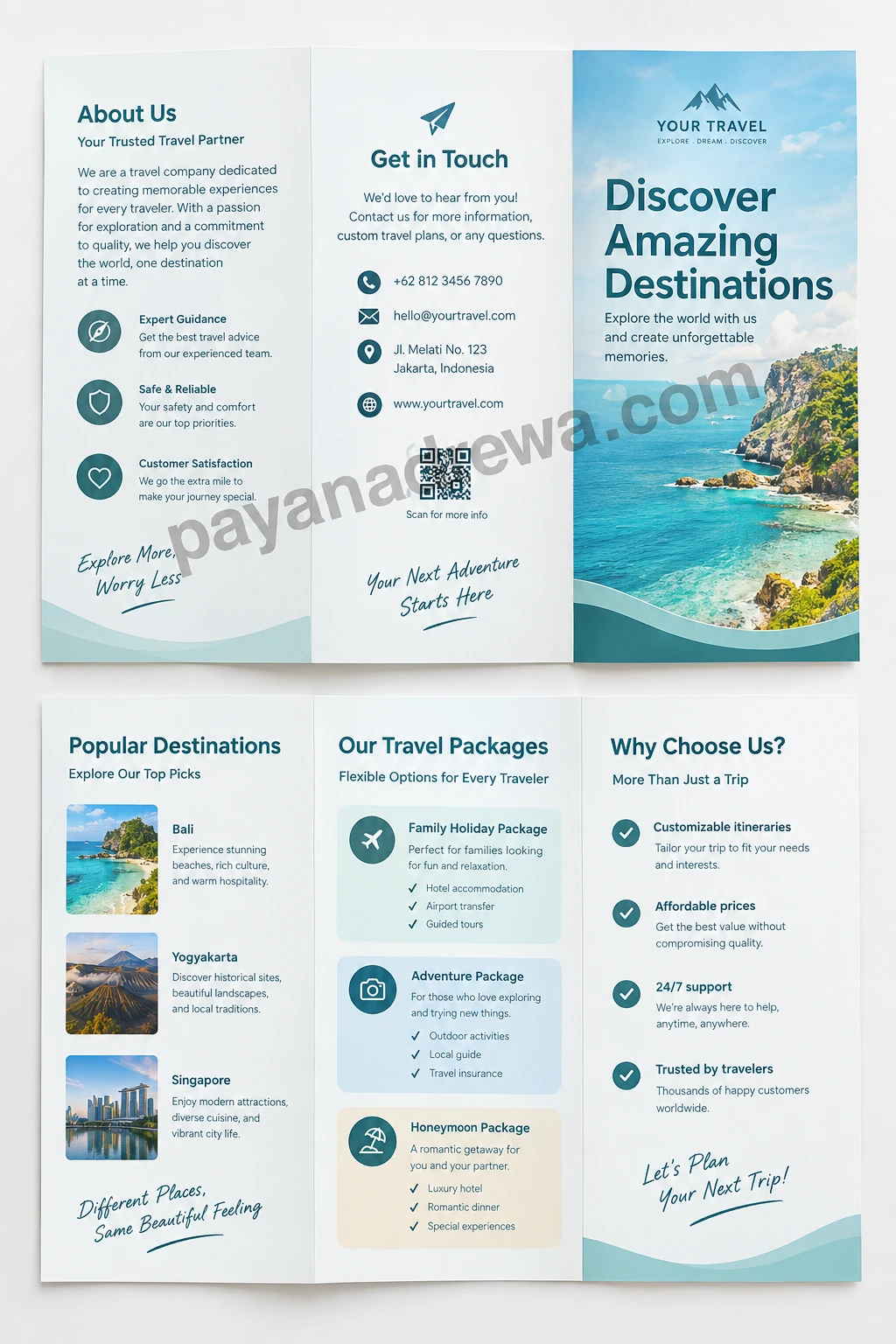 Editable Brochure Template Editable Brochure Template with modern professional tri-fold layout